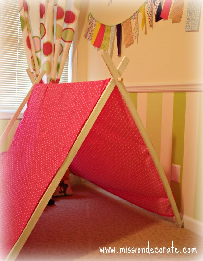 homemade kids tent, crafts, home decor, woodworking projects
