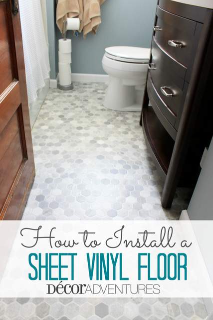 how to install a sheet vinyl floor, bathroom ideas, flooring, home improvement, how to, small bathroom ideas, tile flooring