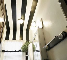 bathroom makeover, bathroom ideas, home decor, small bathroom ideas, After Ceiling stripes