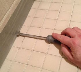 the best grout removal tools for shower tile floors, home maintenance repairs, tools, Protect adjacent surfaces from scratches by applying duct tape to them