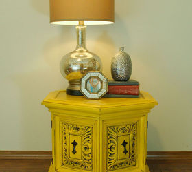 yellow chalkpainted nightstand end table, chalk paint, painted furniture