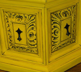 yellow chalkpainted nightstand end table, chalk paint, painted furniture