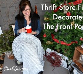 cheap thrift store finds to decorate the front porch, christmas decorations, crafts, porches, repurposing upcycling, seasonal holiday decor