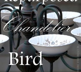 from chandelier to birdelier, outdoor living, pets animals, repurposing upcycling