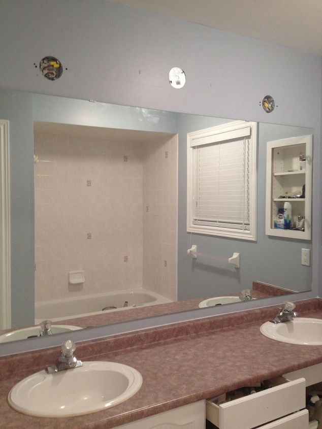 How To Make A Large Bathroom Mirror Redo To Double Framed Mirrors