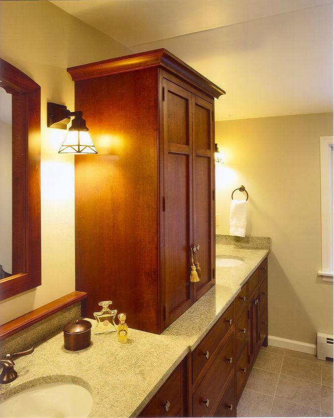 how to update a split level, architecture, home decor, Close up of bathroom cabinetry Split level renovation by Titus Built LLC