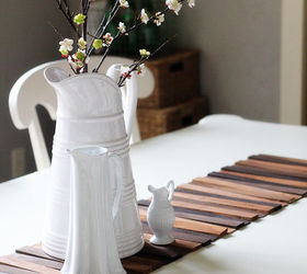 diy wood shim table runner for under 8, crafts, home decor, repurposing upcycling