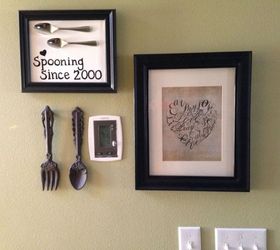 diy easy framed kitchen spoon wall art, crafts, kitchen design, repurposing upcycling, wall decor
