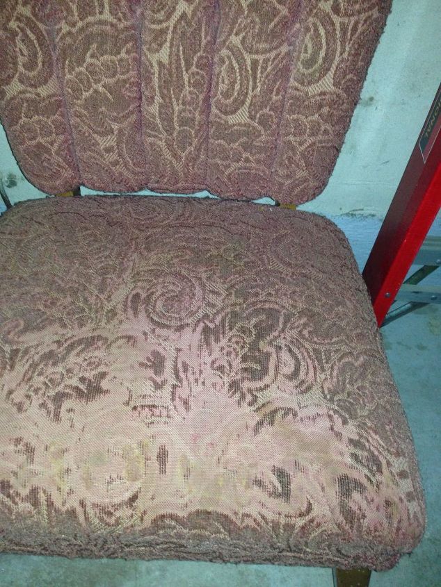 q painting or changing worn out chair upholstery, painted furniture, reupholster, The front of the chair seat is worn down and smooth The rest has a pile about 1 10 high