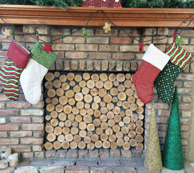 birch log fireplace screen, diy, fireplaces mantels