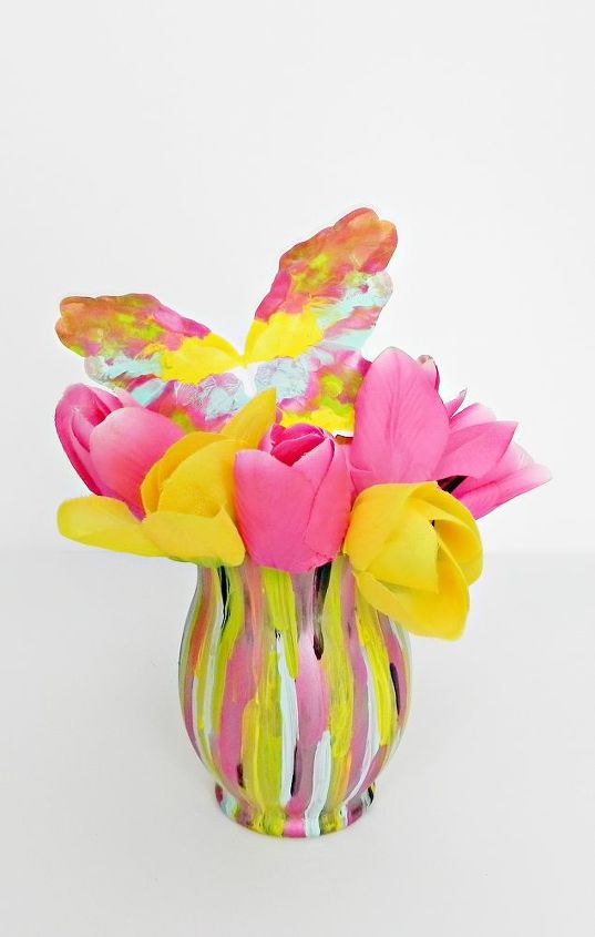 fashion designer inspired spring vase, crafts, painting, seasonal holiday decor, Fashion Designer Inspired Spring Vase
