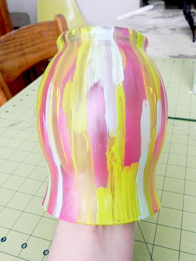 fashion designer inspired spring vase, crafts, painting, seasonal holiday decor, Martha Stewart Frost Etching Medium is the key to a smooth look