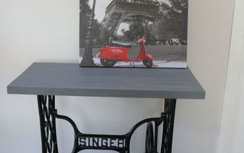 Singer Sewing Machine Cabinet Makeover to Hall Table