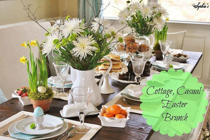 cottage inspired casual easter brunch, easter decorations, seasonal holiday d cor