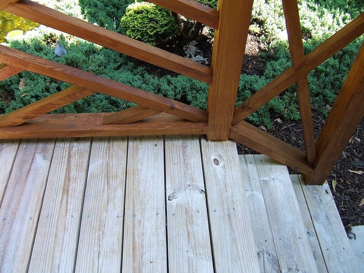staining a deck with sikken s stain, decks, painting, porches, The handrails are complete