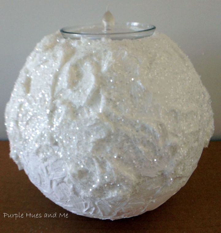 winter snowy flameless tealight candle holder, crafts, how to, seasonal holiday decor