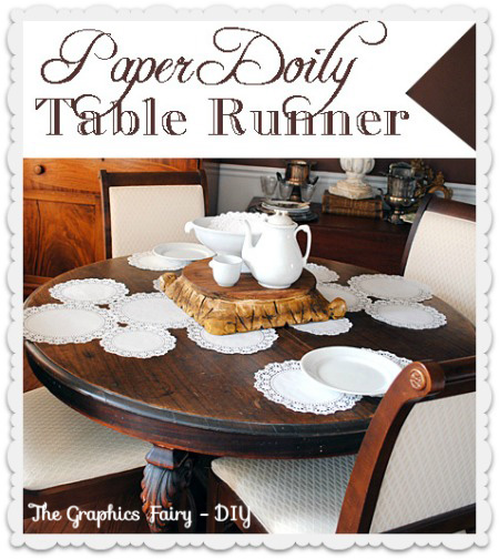 paper doily table runner, home decor, Paper Doily Table runner