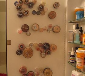 mineral makeup storage on my medicine cabinet, cleaning tips