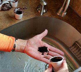 don t toss leftover coffee grounds look what she does, cleaning tips, repurposing upcycling, Grounds are great for getting rid of smells