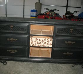 the perfect entertainment set on a budget, painted furniture, repurposing upcycling, The doors from the middle were missing and the drawers were all painted with an animal print