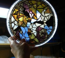 stained glass mosaic trivet, crafts, The clear back makes it beautiful as a display piece or for practical use