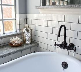 master bath remodel, bathroom ideas, home improvement, The tub faucet feels vintage but is new