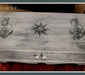 Old beat up Cedar Chest turned into a NAUTICAL BEAUTY with 