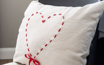 Ribbon Heart Drop Cloth Pillow