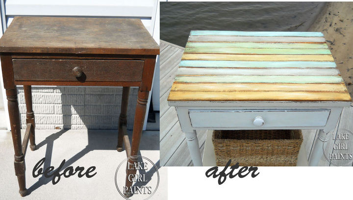 side table makeover cottage chic, painted furniture