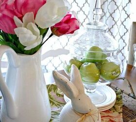a little spring in the breakfast area, kitchen design, seasonal holiday decor, A little Spring vignette helps welcome the new season