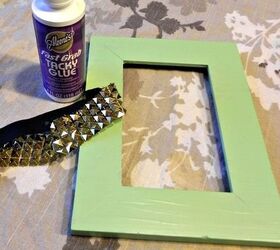 studded mint green and gold art, crafts, A few simple materials and you are on your way