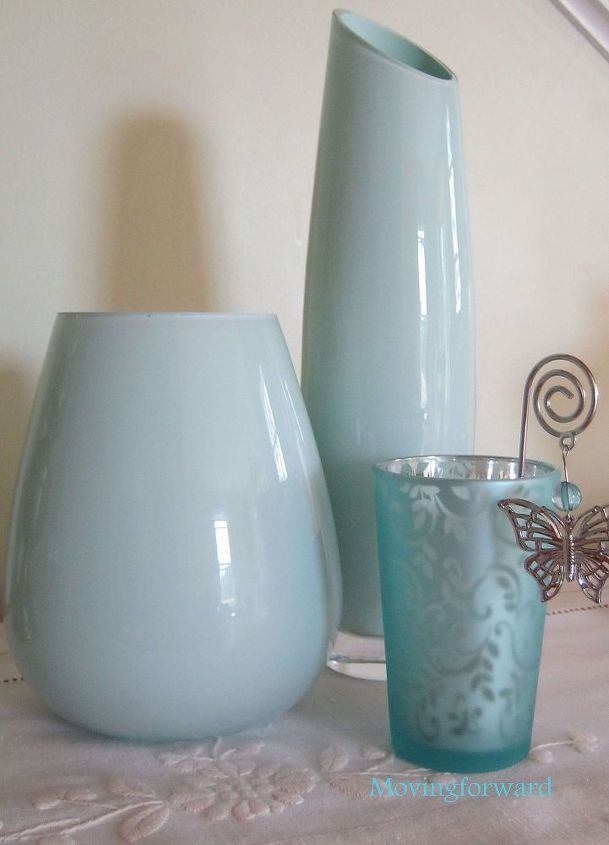 painted glass bottles amp vases, crafts, Two dollar store vases painted