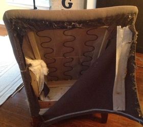 diy first time chair reupholstery project, painted furniture, reupholster, Removing the back In my blog I explain how you sort of discover what to do next