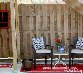 see how i spruced up a dirty shady outdoor space, decks, outdoor living, POP From shady and always seemed damp or dirty to PRETTY