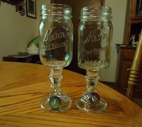 mason jar wine glasses, mason jars, repurposing upcycling, Redneck wine glasses