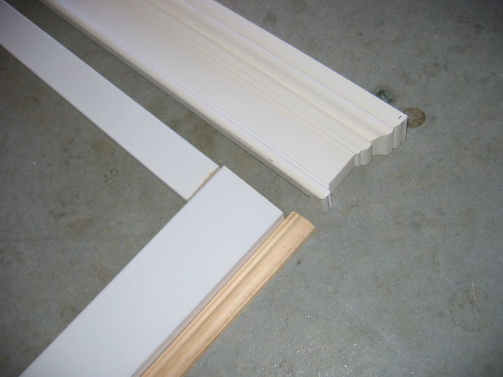 revamp that large bathroom mirror, Set out the trim and molding