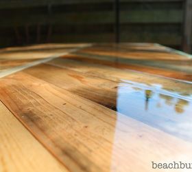 http beachbumlivin com pallet wood coffee table, Epoxy Resin Smooth as glass