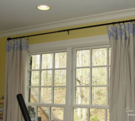no sew drop cloth curtains with toile topper, crafts, reupholster, window treatments