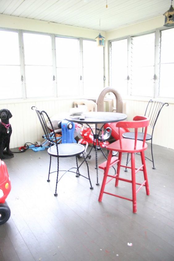 repainting wood floors on three season porch