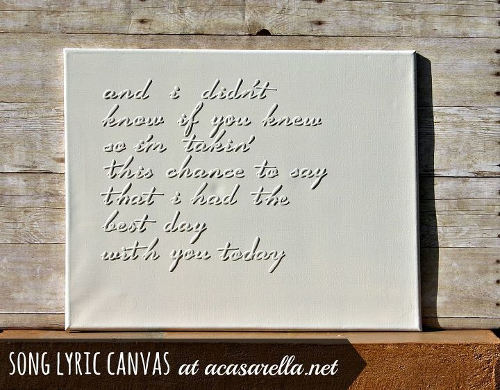 make song lyric canvas art for your home, crafts, To make your own song lyric canvas