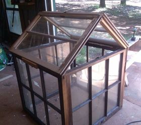 flowerbed greenhouse my husband and i made, diy, gardening, started with six vintage windows