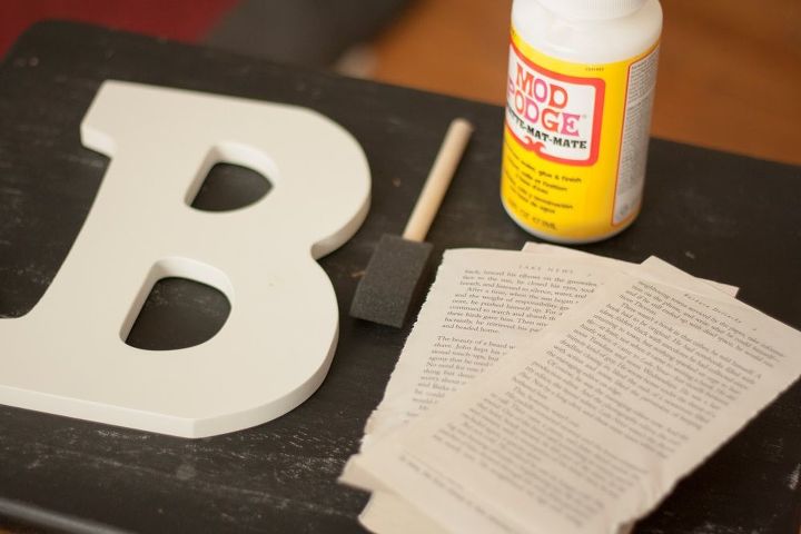 covered wooden letter for book lovers, crafts, You only need a few supplies and a couple hours