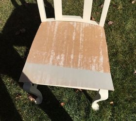 turn upholstered dining chair seats into wood, painted furniture, repurposing upcycling, woodworking projects