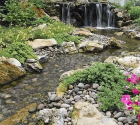 fun beautiful and safe for kids think pondless waterfall and stream, Water trickles through the the river gravel A lot of attention is paid to the stream edges to make them look real