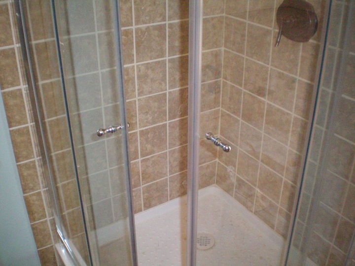 install new showerhead accesories with tub, bathroom ideas, home decor, new doors the old ones you could not see through