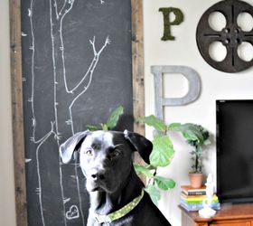 industrial style family room gallery wall with chalkboard art, home decor, wall decor