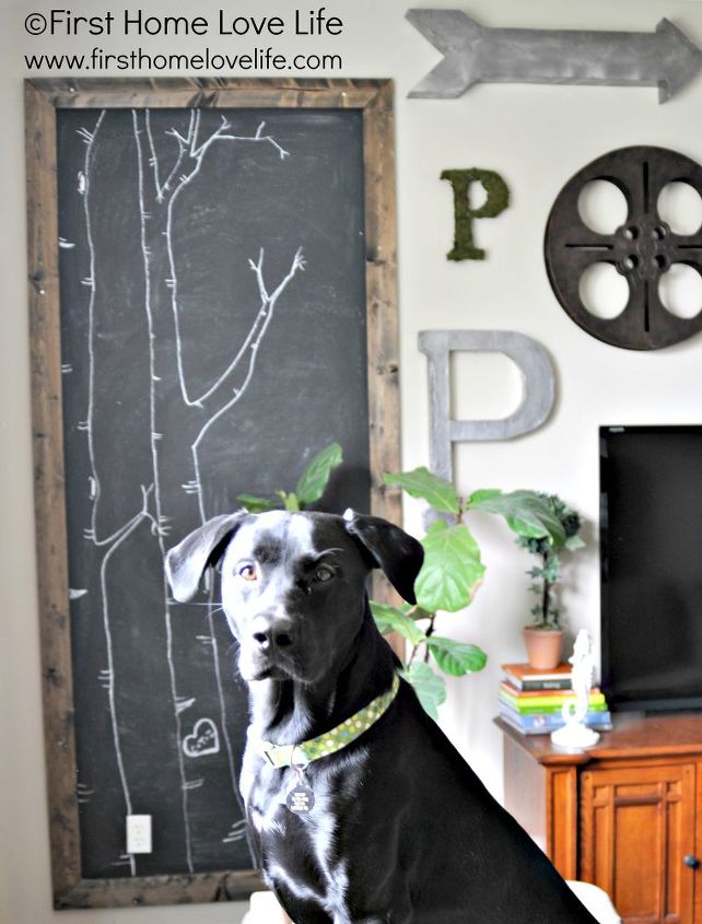 Industrial Style Family Room Gallery Wall With Chalkboard Art | Hometalk