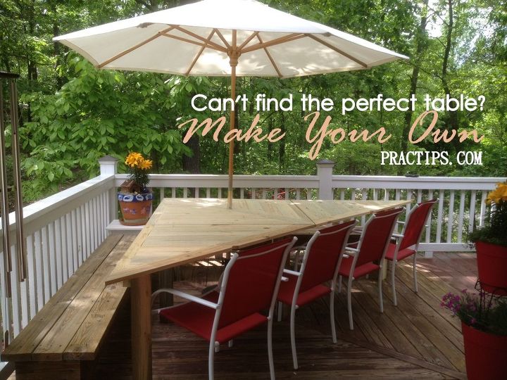 not the good enough table but the perfect table, decks, diy, outdoor furniture, painted furniture, porches, woodworking projects, What a great addition to our side porch It makes our deck more cozy with room for up to 10 people