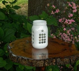 mason jar luminary, crafts, mason jars, outdoor living, repurposing upcycling, i love the playfulness of the dotted design