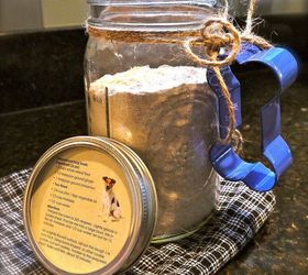dog treats in a jar, crafts, simply layer ingredients and add a doggy cookie cutter